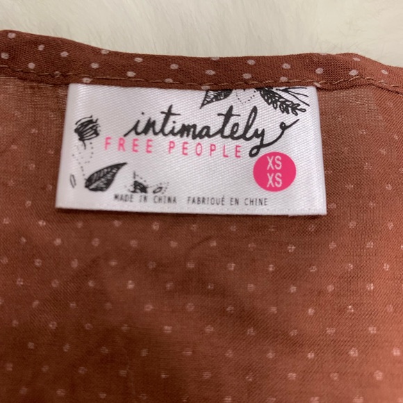 FREE PEOPLE NWOT VOILE LACE TRAPEZE SLIP BROWN - Picture 5 of 7